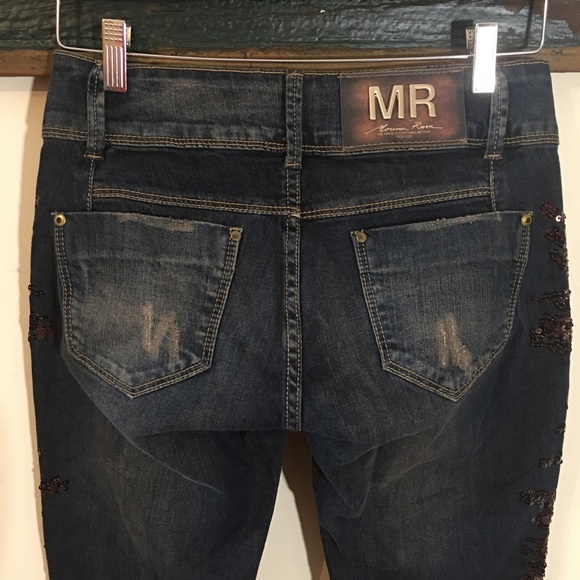 Morena Rosa Calca Premium Sequin Skinny Jeans Size 38 - Picture 8 of 16